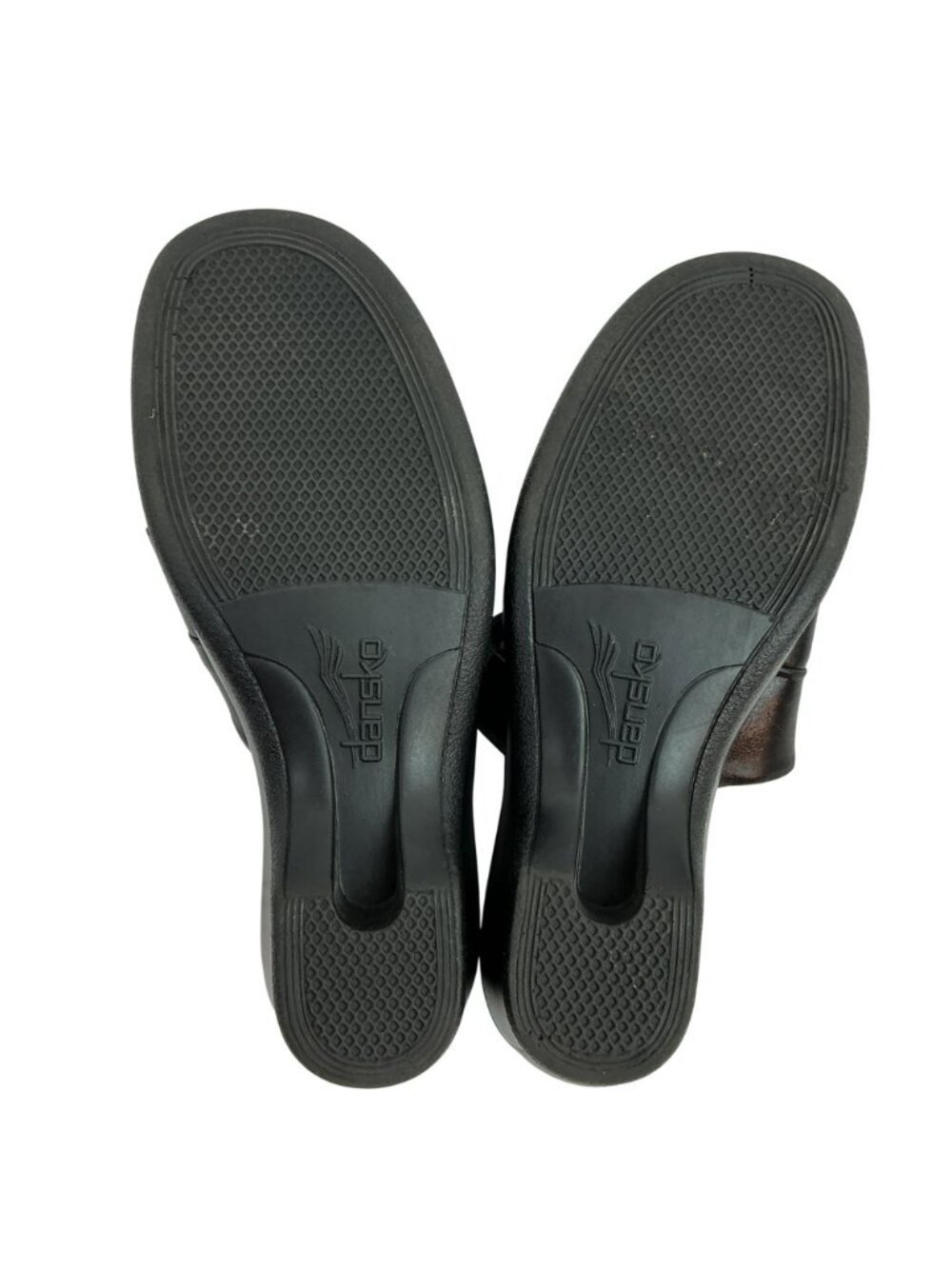 Dansko Two Strap Leather Slide-On Wedge Sandals Womens 7.5-8 Black - Picture 8 of 10